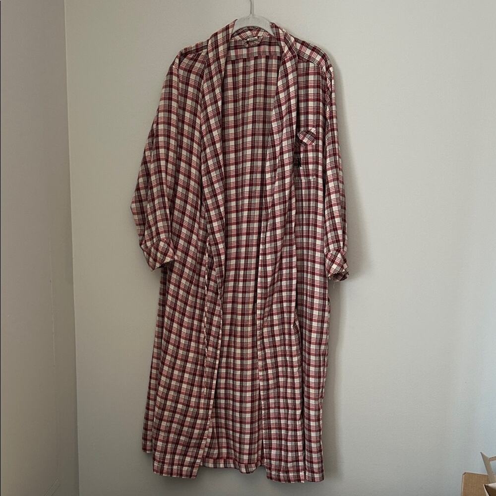 Calvin Klein Red and White Plaid Bath Robe